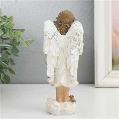 Сувенир полистоун "Девочка-ангел с птичкой на руке" 5х5,5х15,5 см